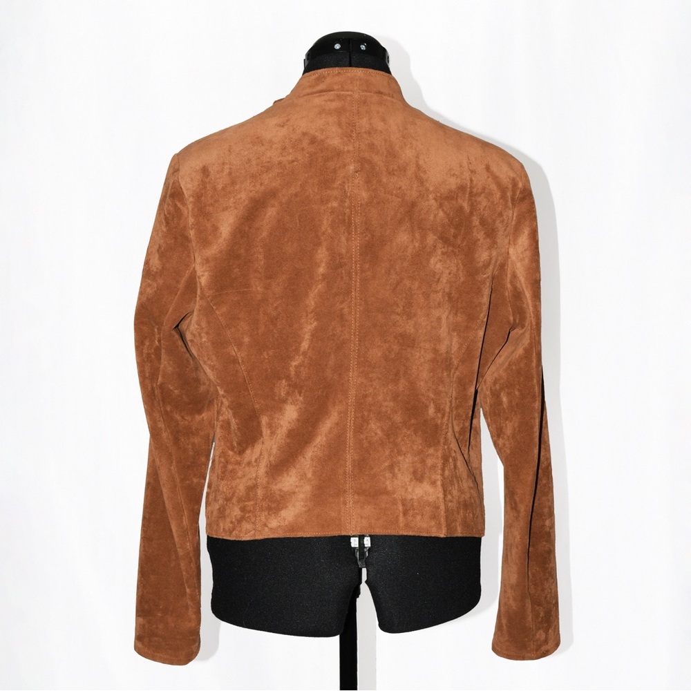 Asymmetric Lapel Suede Jacket - image 5